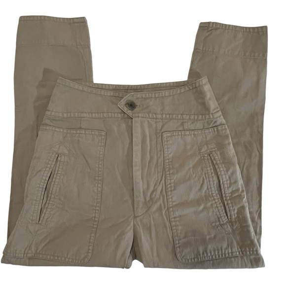 Isabel Marant Etoile Raluni Cropped Pouch Pocket Pants in Light Beige 34 US 2 - Picture 6 of 16